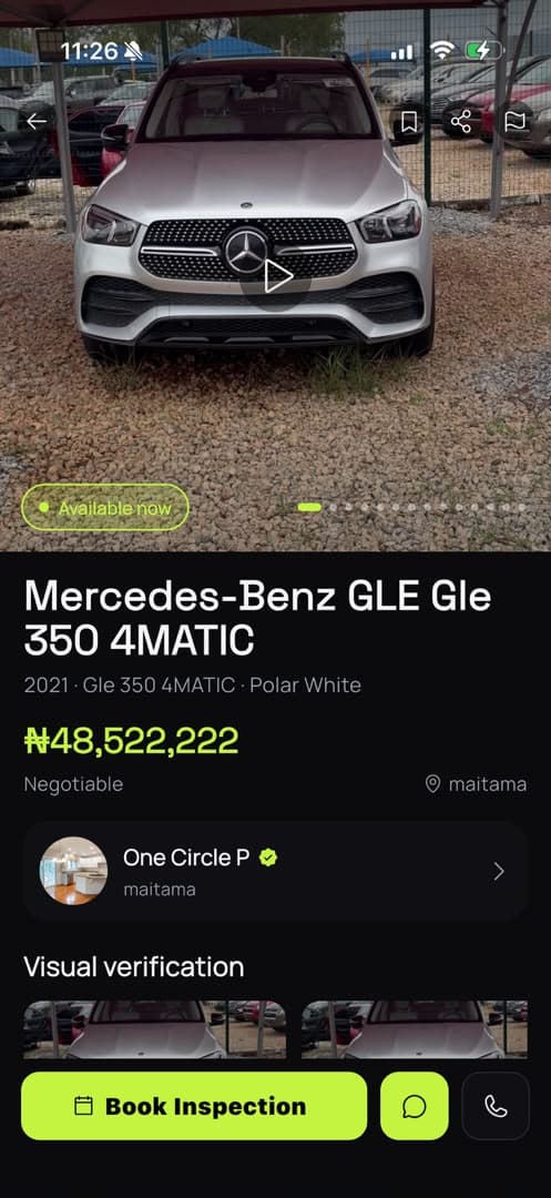 Vehicle specs and booking CTA